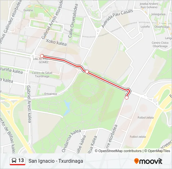 13 Bus Line Map