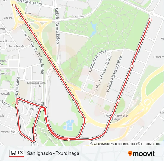 13 Bus Line Map