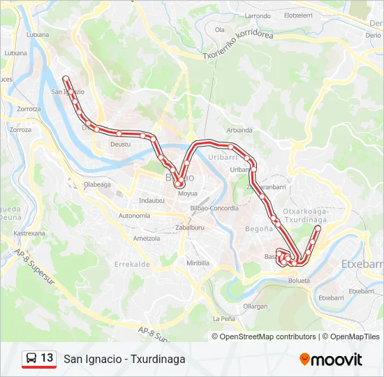 13 Bus Line Map