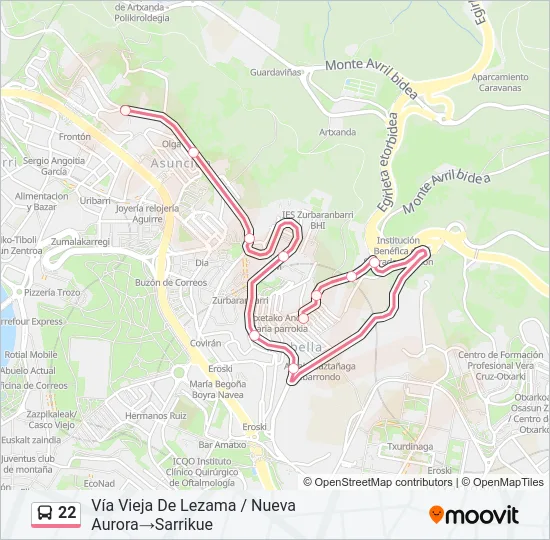 22 Bus Line Map