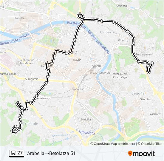 Mapa de 27 de autobús