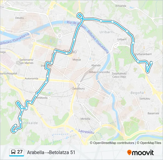 27 Bus Line Map