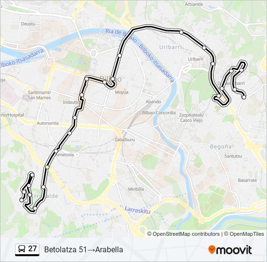 27 bus Line Map