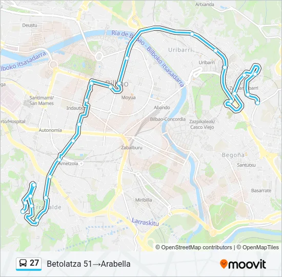 27 Bus Line Map