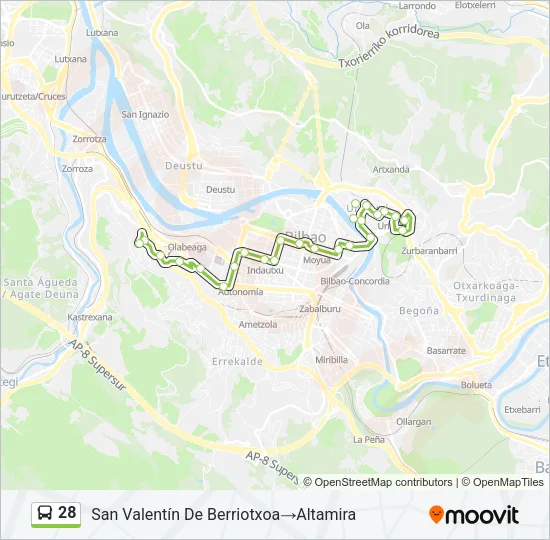 28 Bus Line Map