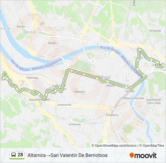 28 Bus Line Map