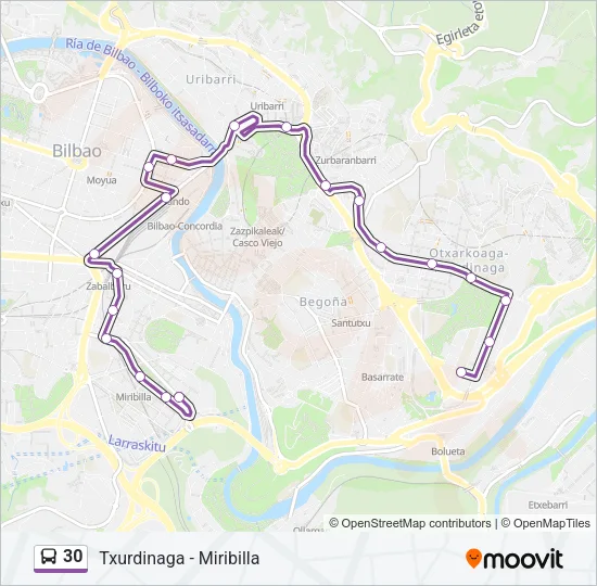 30 Bus Line Map