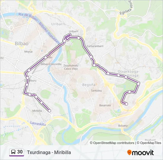 30 Bus Line Map