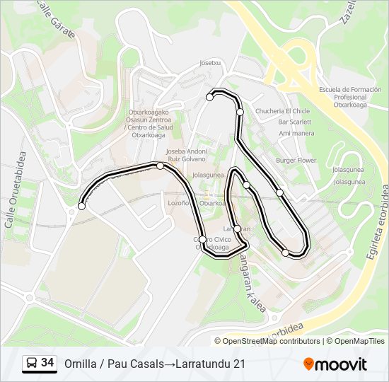 Mapa de 34 de autobús