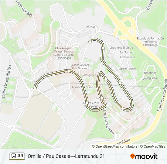 34 Bus Line Map