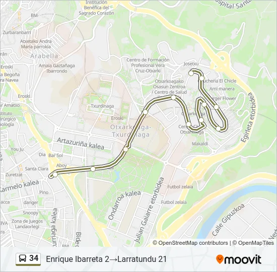 34 Bus Line Map