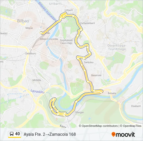 40 Bus Line Map