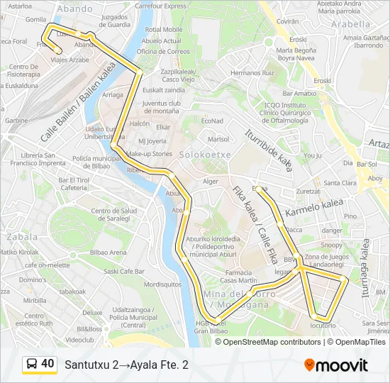 40 Bus Line Map