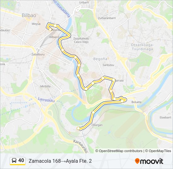 40 bus Mapa de línia