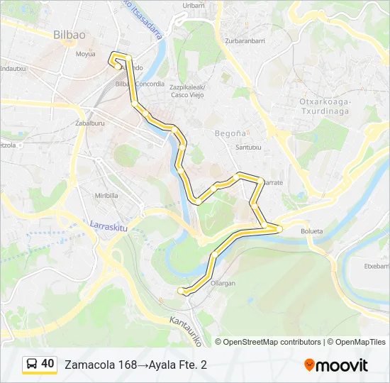 40 Bus Line Map