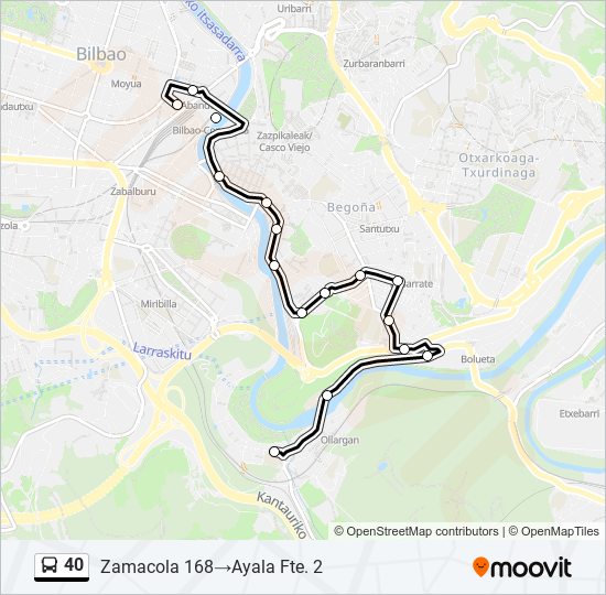 40 bus Line Map