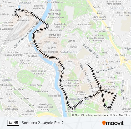 40 bus Line Map