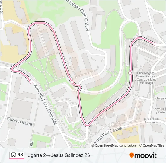 43 Bus Line Map
