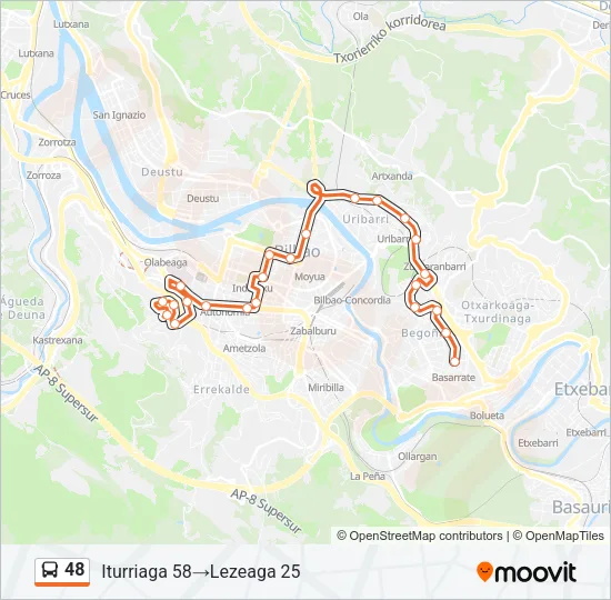 48 Bus Line Map