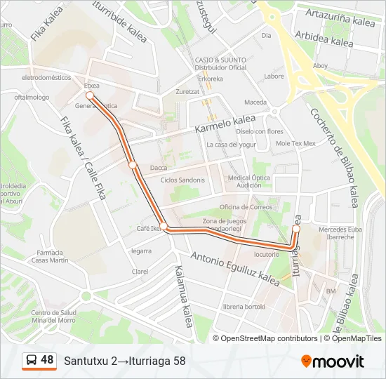 48 Bus Line Map