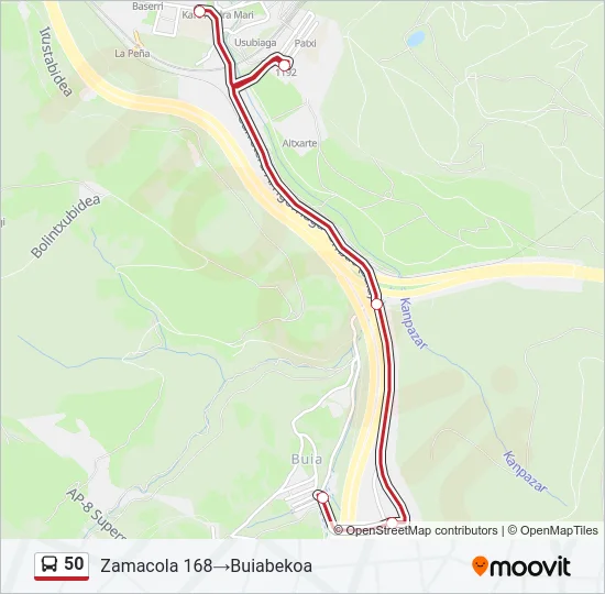 50 Bus Line Map