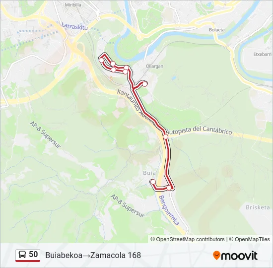 50 Bus Line Map