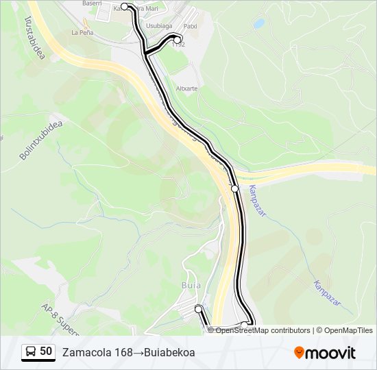 50 bus Mapa de línia