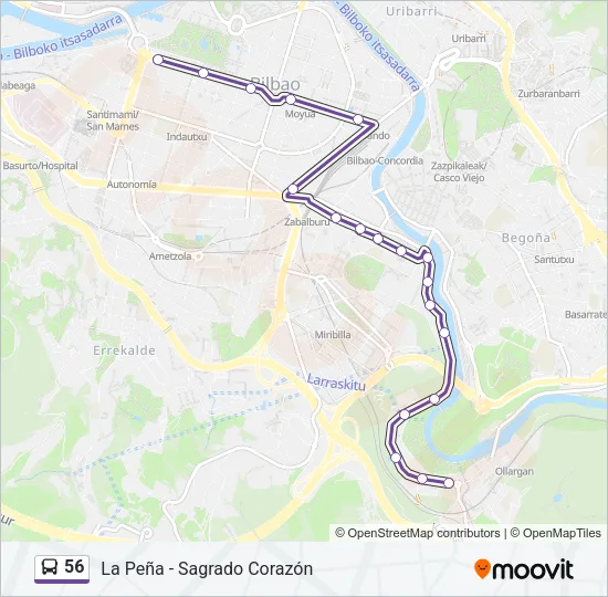 56 Bus Line Map