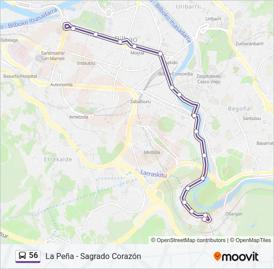 56 Bus Line Map