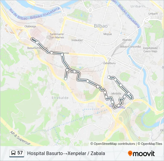 57 Bus Line Map