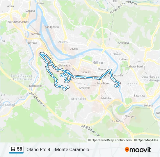 58 Bus Line Map