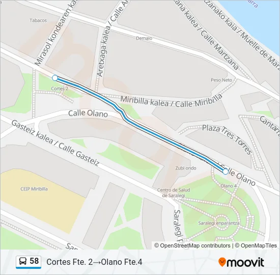 58 Bus Line Map