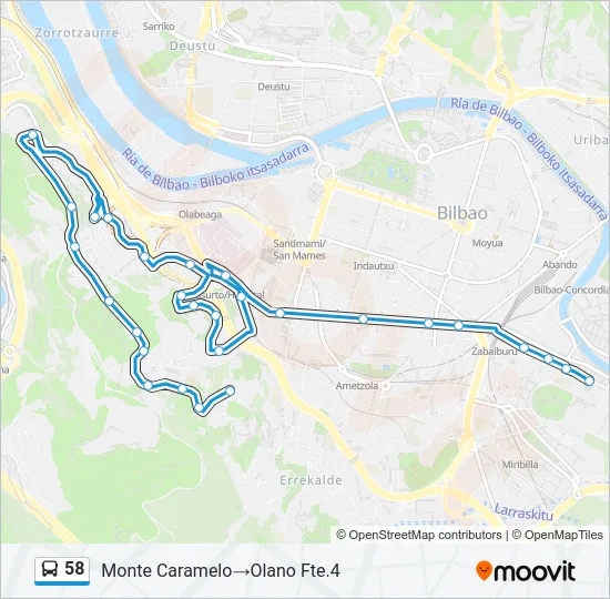 58 Bus Line Map