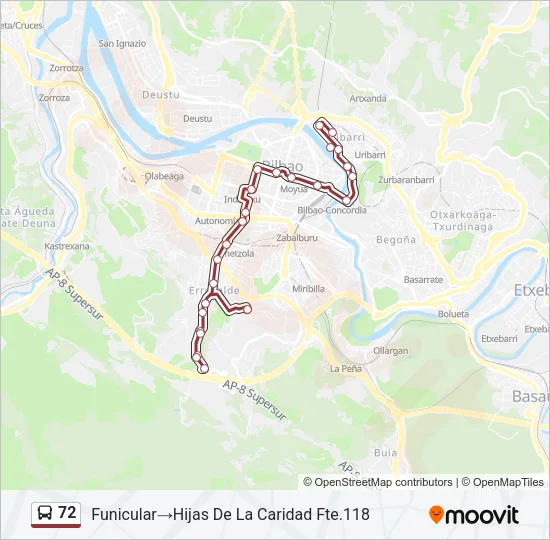 72 Bus Line Map
