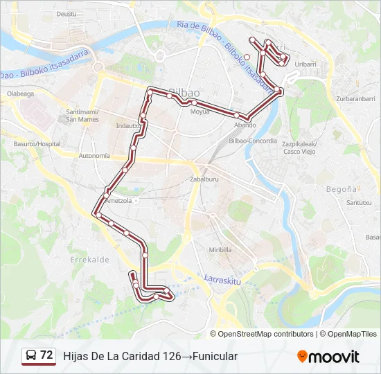72 Bus Line Map