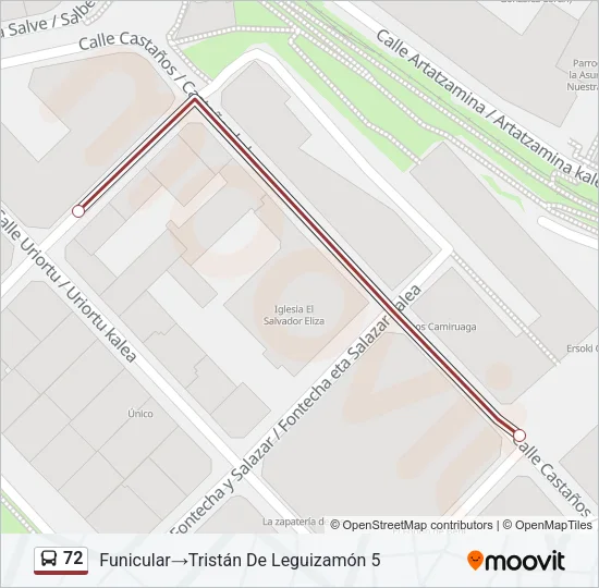 72 Bus Line Map