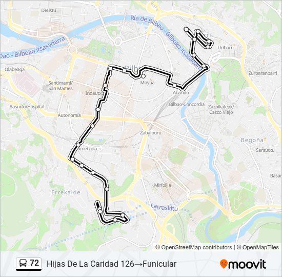 72 bus Line Map