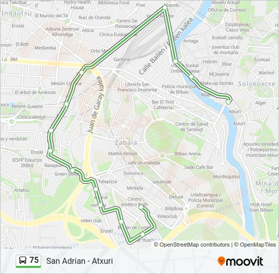 75 Bus Line Map