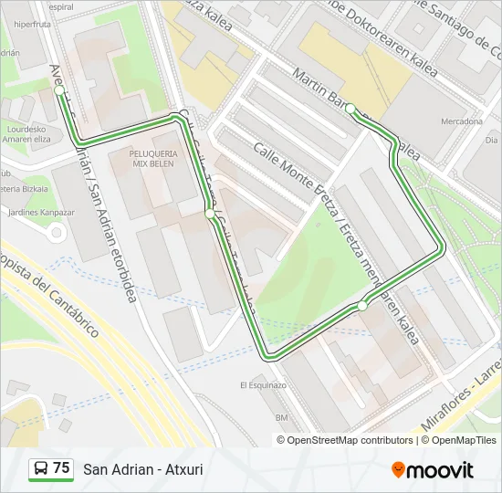 75 Bus Line Map