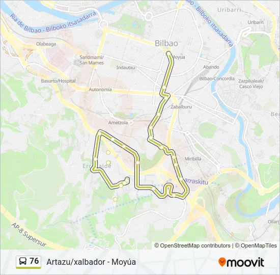 76 Bus Line Map