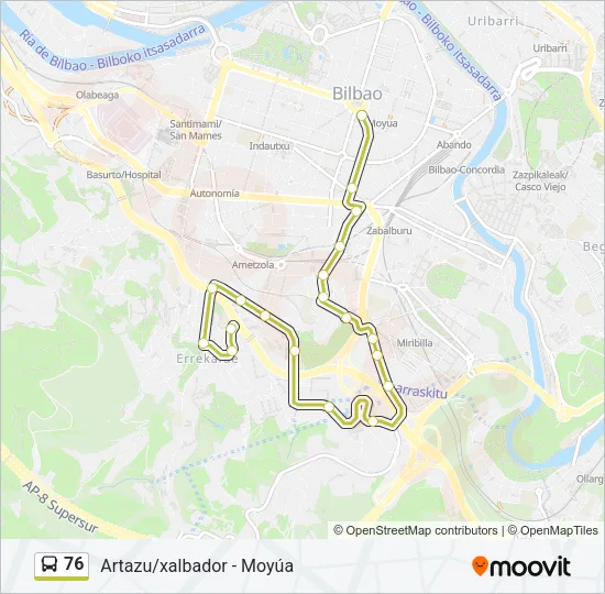 76 Bus Line Map