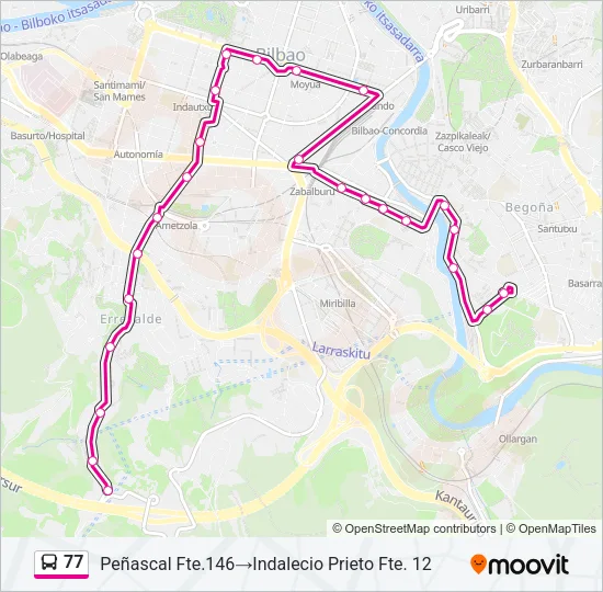 77 Bus Line Map