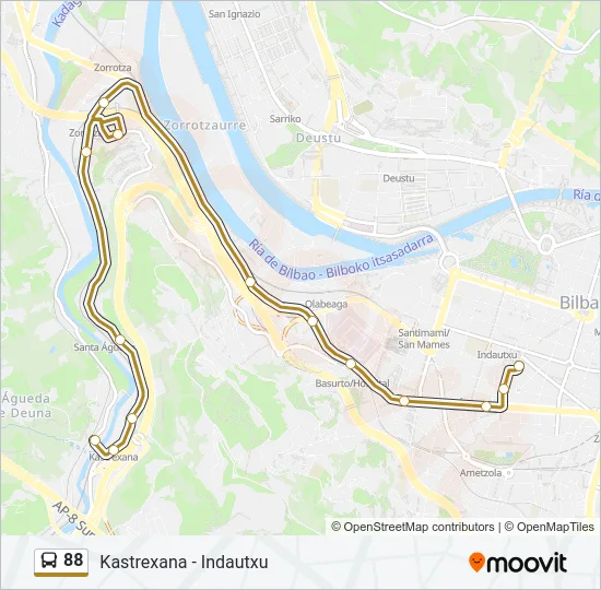 88 Bus Line Map