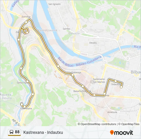 88 Bus Line Map
