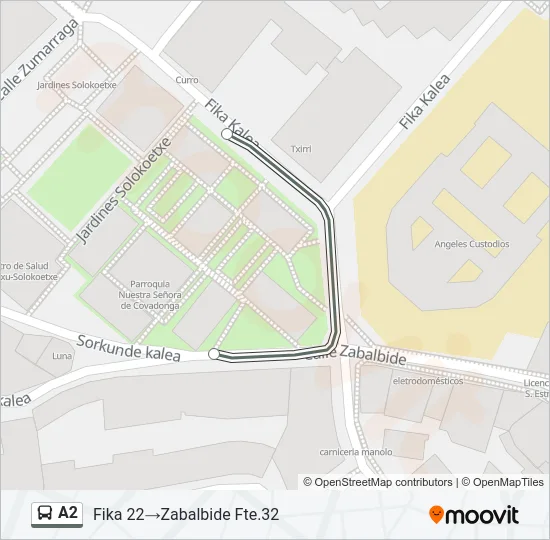 A2 Bus Line Map