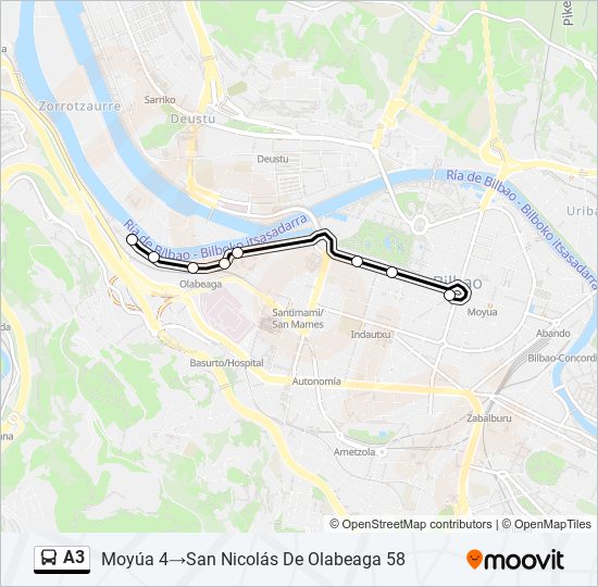 A3 bus Line Map