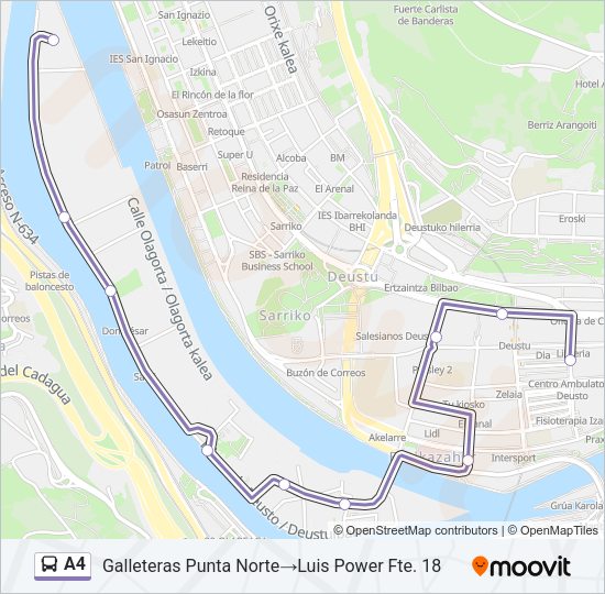 A4 Bus Line Map