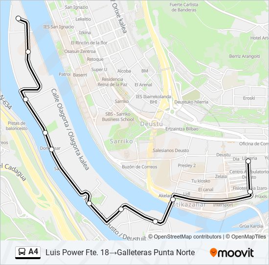 A4 bus Line Map