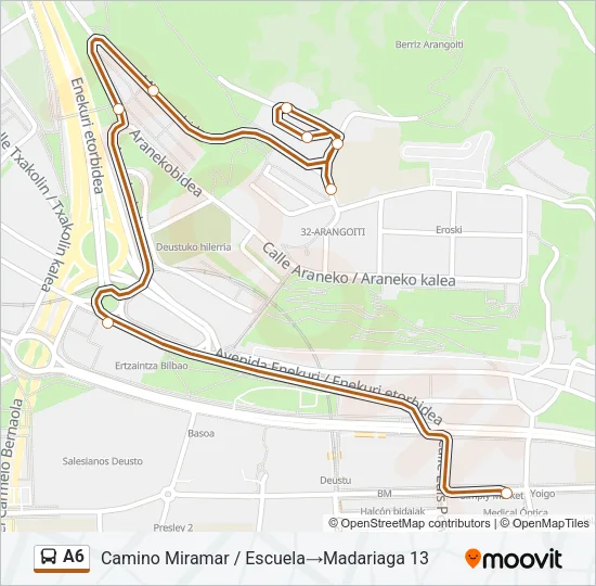 A6 Bus Line Map