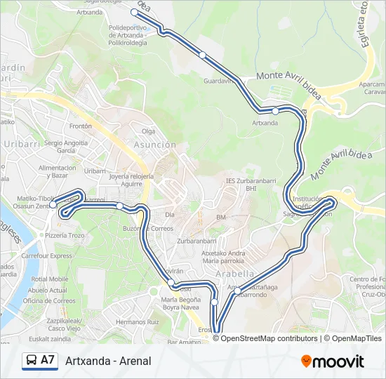 A7 Bus Line Map